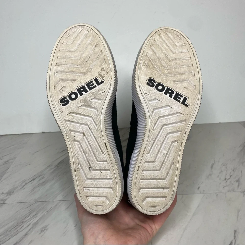Sorel Out N About Slip On Wedge Black Suede Bootie 9